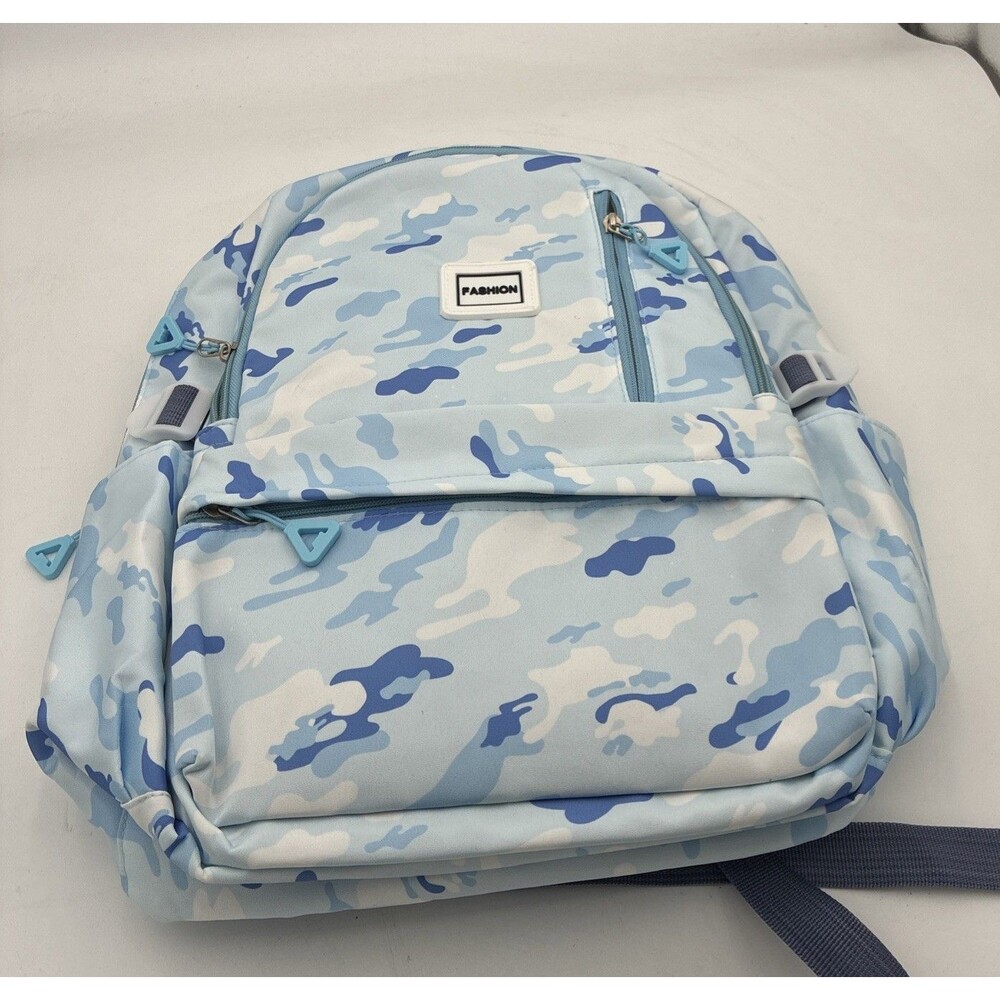 camolauge back pack with lunch bag light blue  nylon large capacity school